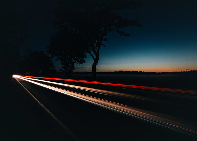 Night Road Lights