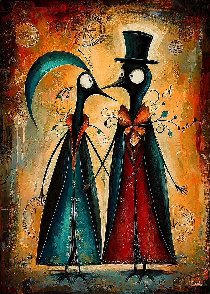 Eternal Embrace: Steampunk Penguin Lovers