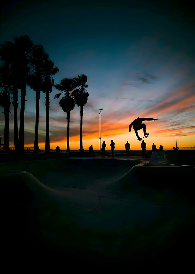 Silhouette Skateboarder Sunset