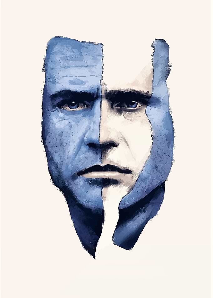 Blue Face Portrait