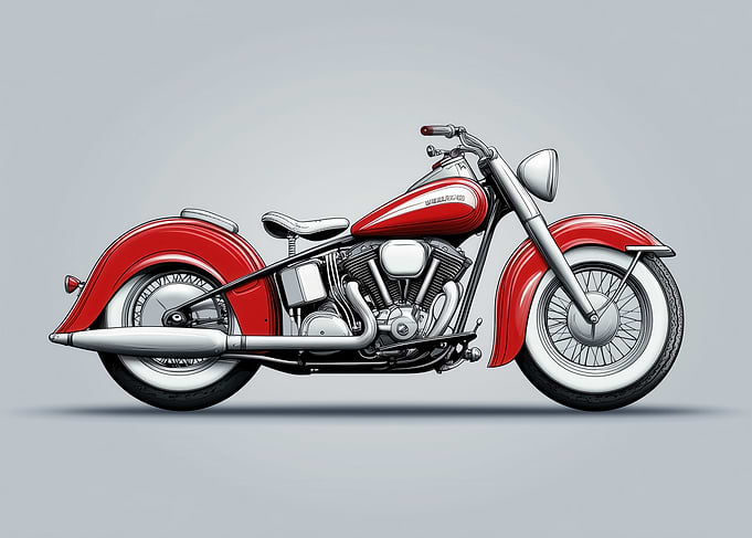 Red Classic Motorcycle