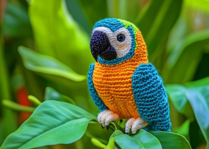Crocheted Parrot Toy