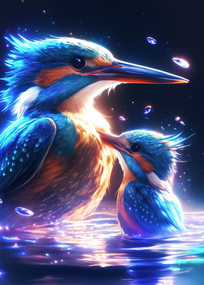 Kingfisher Parent and Child