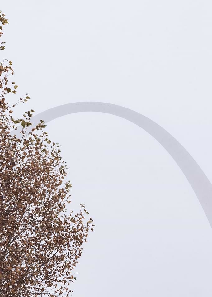 Gateway Arch in the fog
