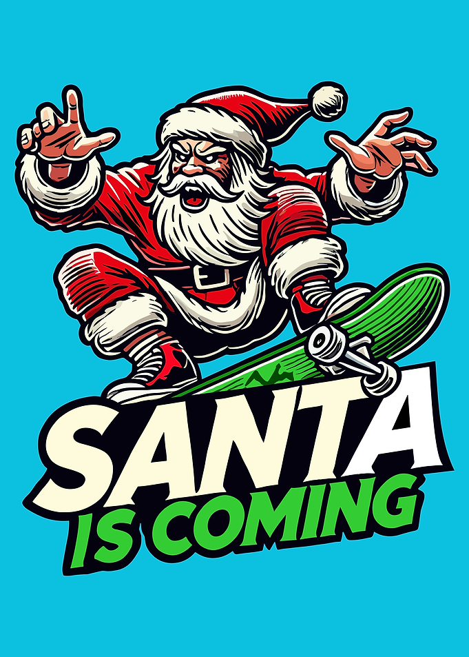 Santa Skateboarding