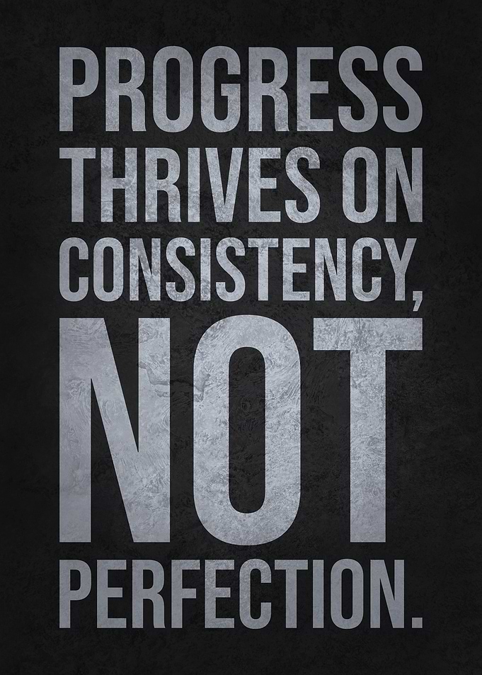 Progress Is Consistency vs Perfection, Gym, Hustle