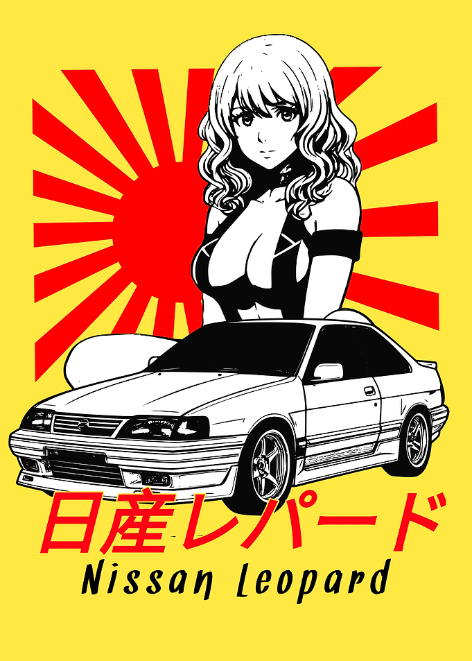 Nissan Leopard JDM Anime Art