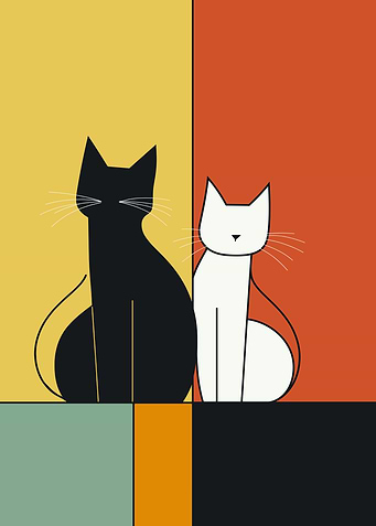 Lean on Me Black and White Cats
