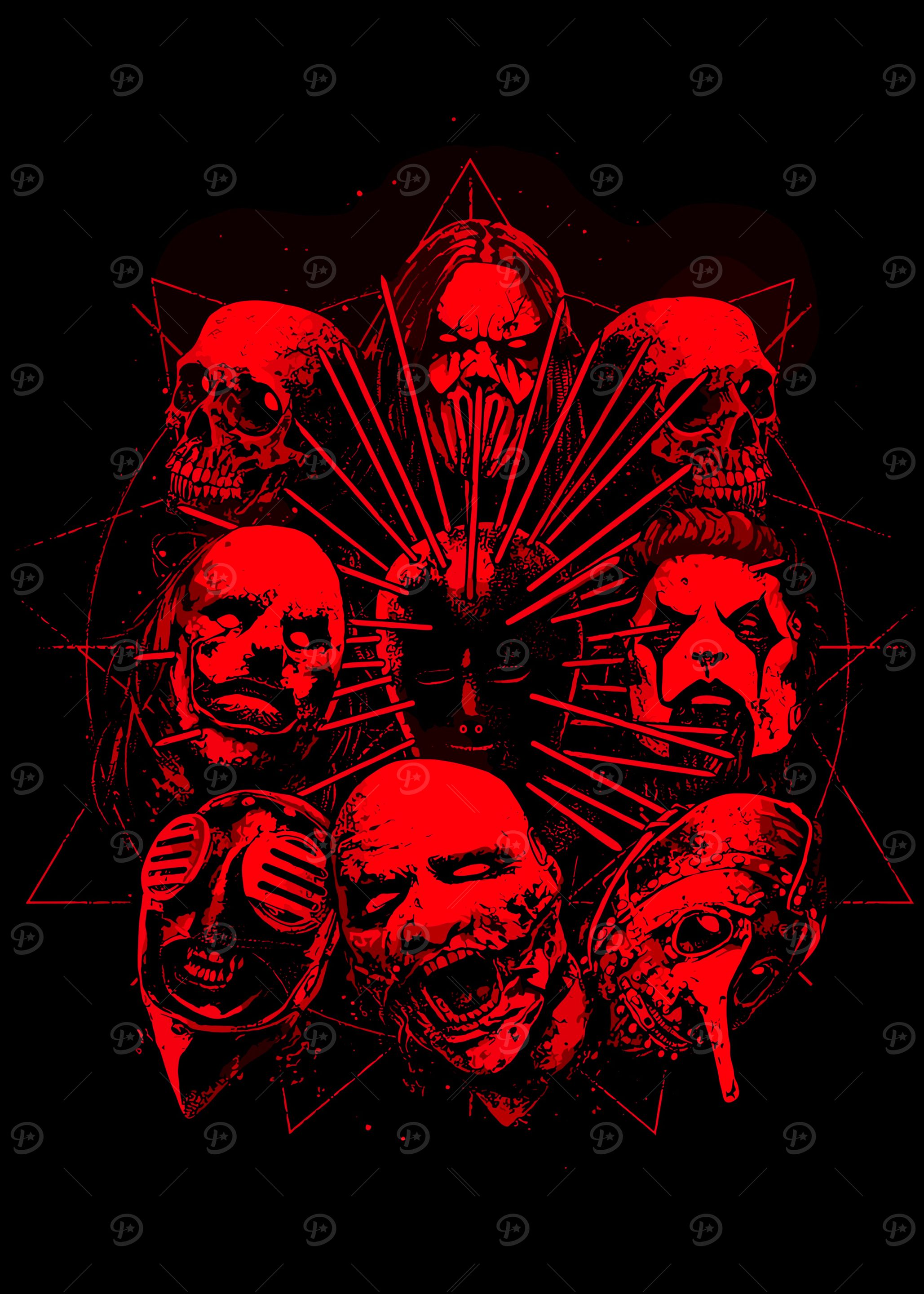 Red Skull Horror Art