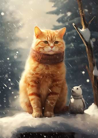 Cat in Winter Wonderland