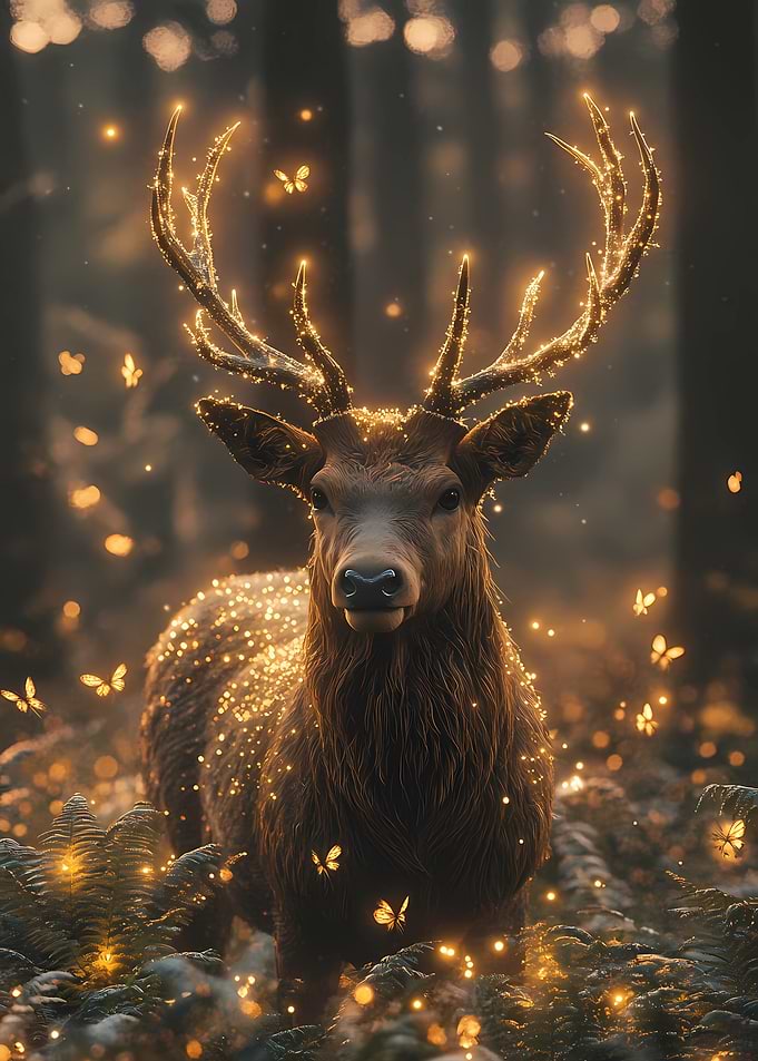 Magical Deer in Forest