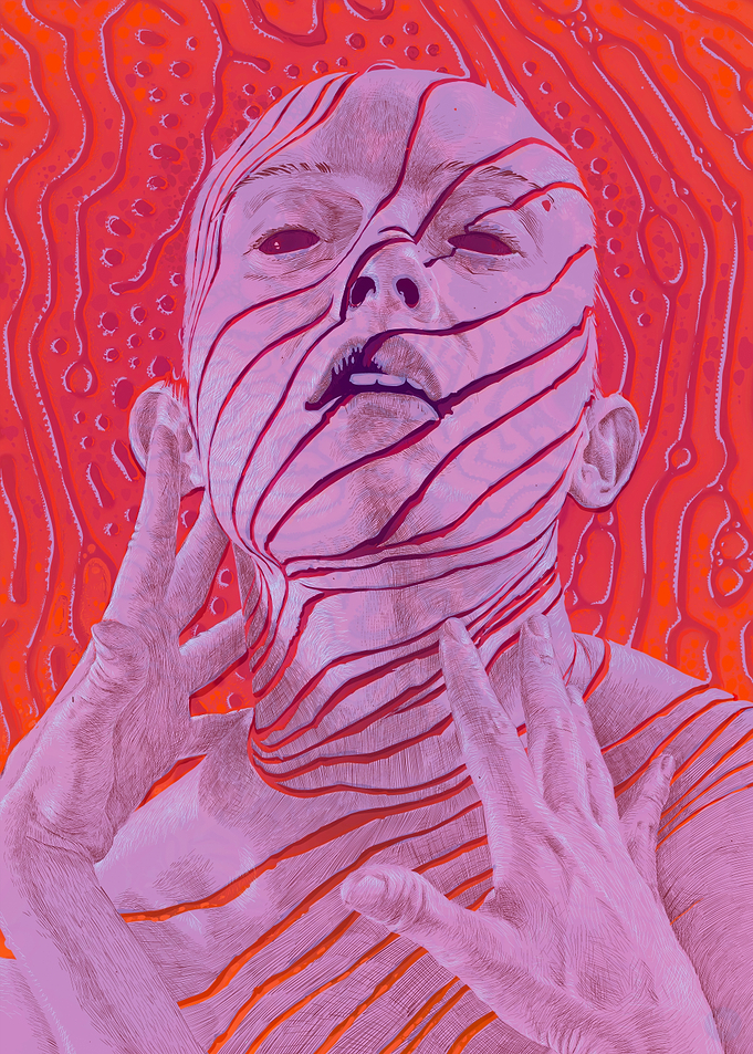 Abstract Portrait with Lines