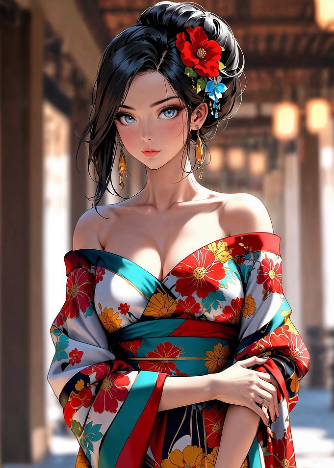 Anime Girl in Kimono