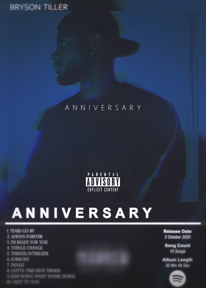 Bryson Tiller Anniversary Album Cover