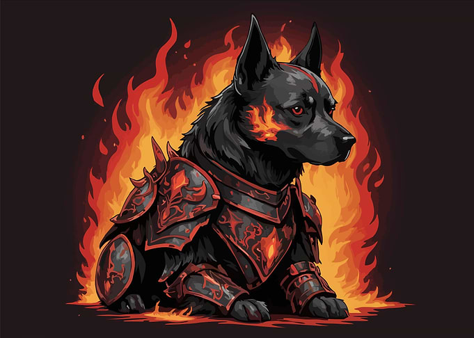 Fiery Armored Dog from hell