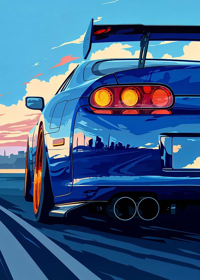 Blue Supra Back View