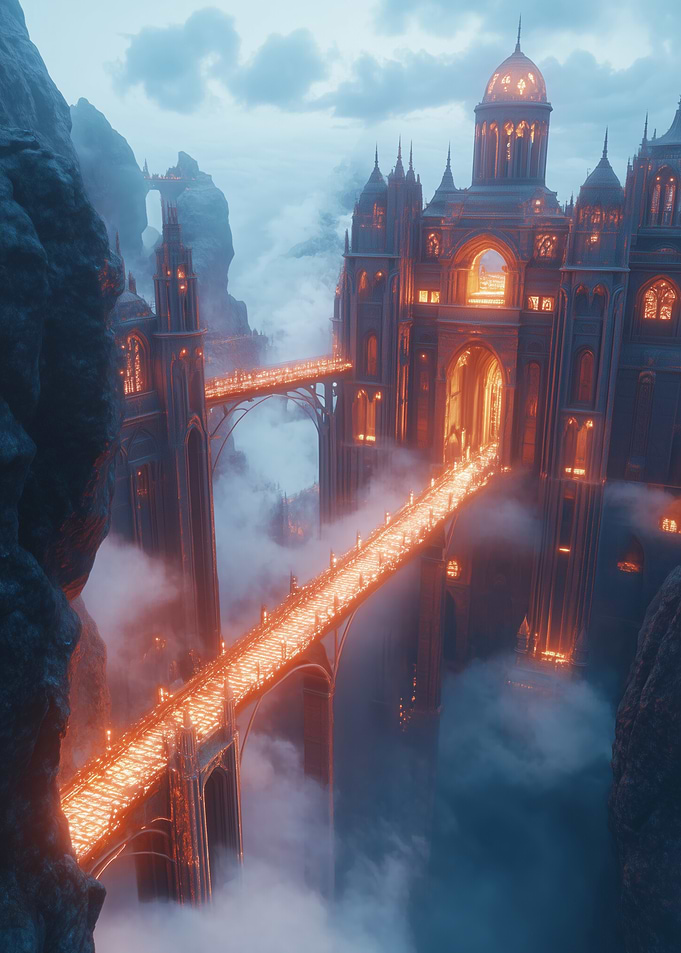Glowing Bridge to the Sky
