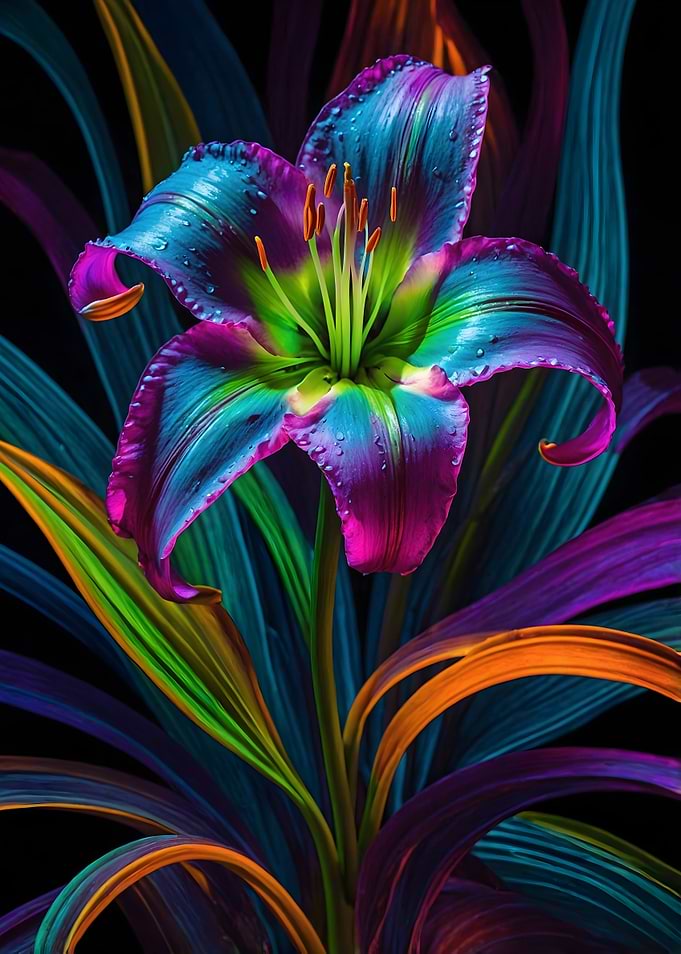 Neon Lily Flower