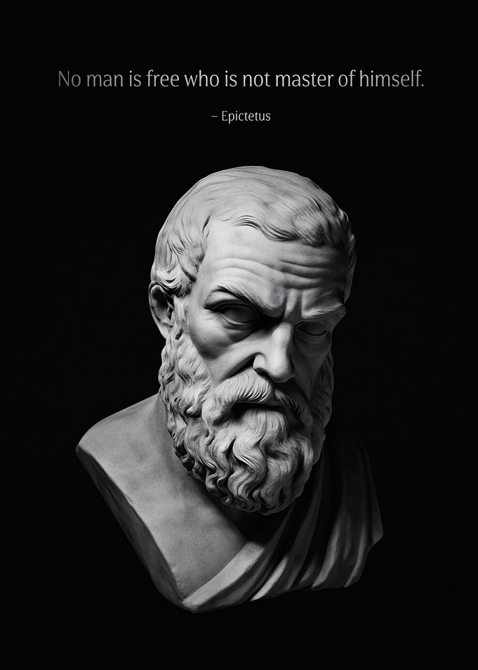 Epictetus Bust Stoic Quote