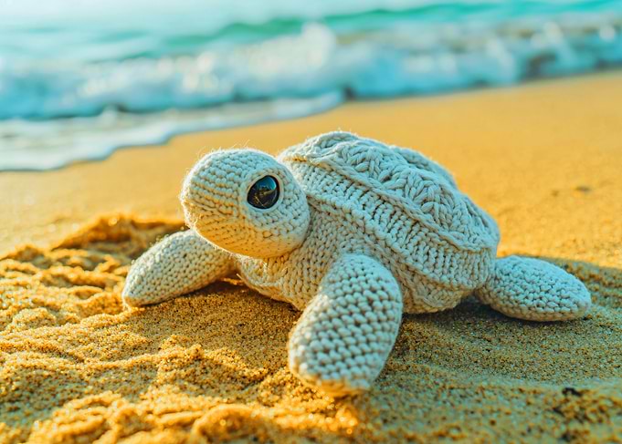 Knitted Sea Turtle Toy