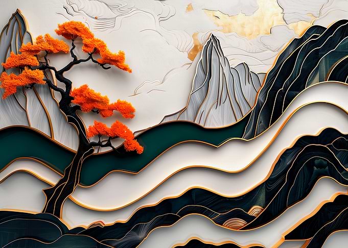 Abstract Mountain Landscape