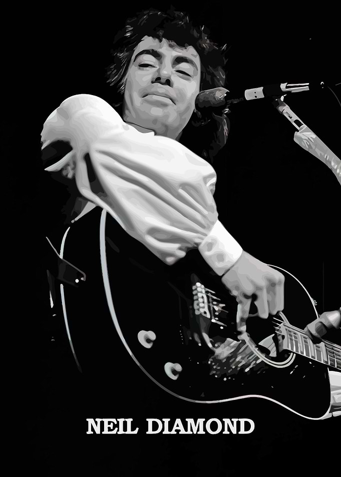 Neil Diamond Guitar Poster
