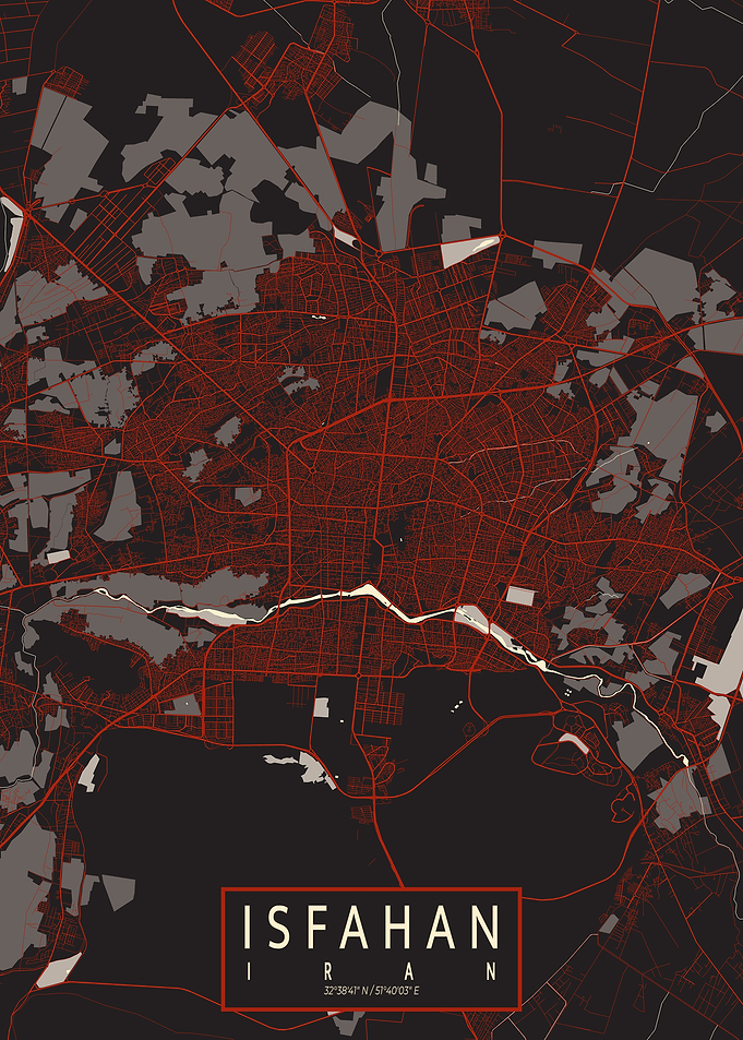 Isfahan City Map Iran Vector