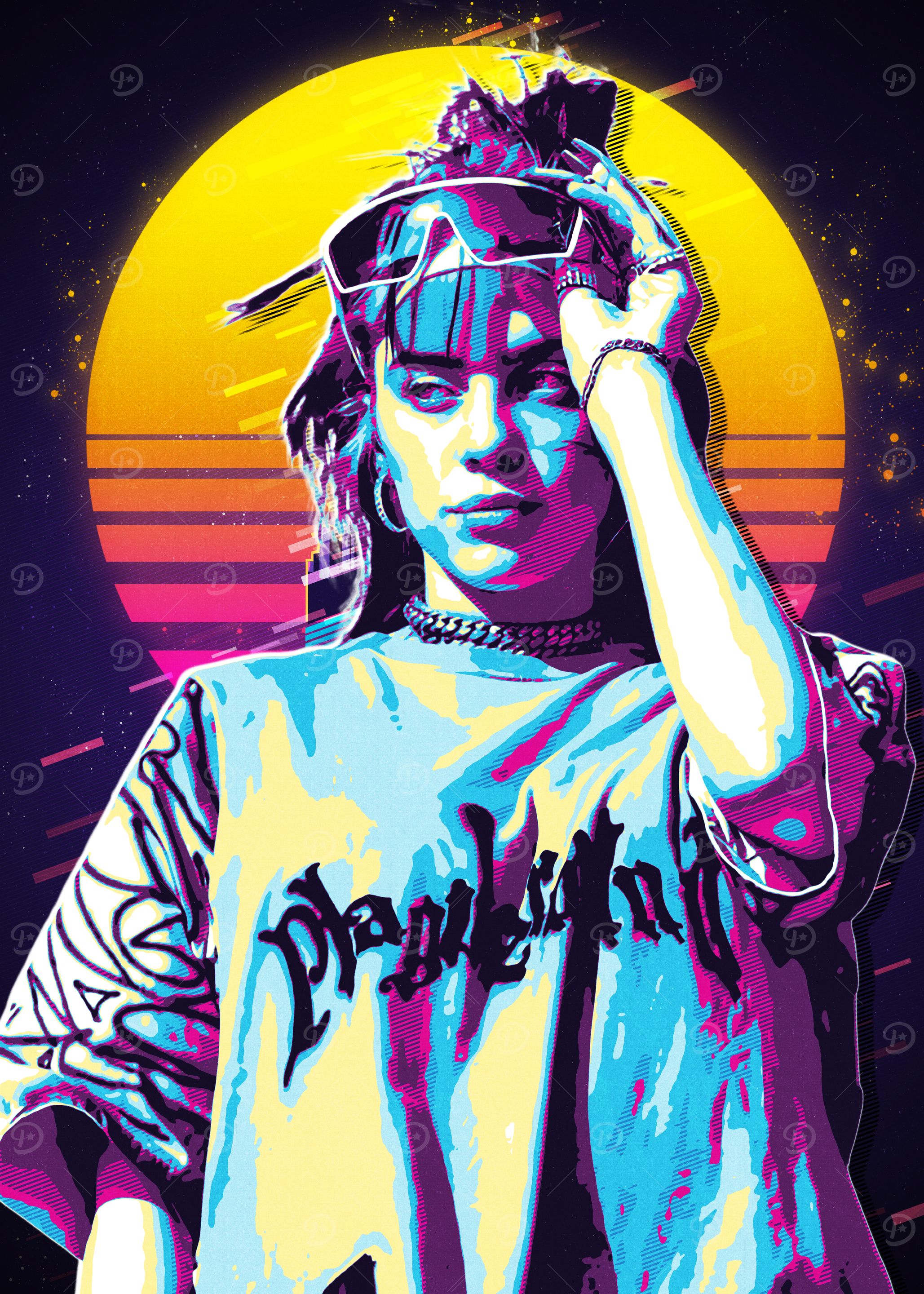 Billie Eilish Retro Art