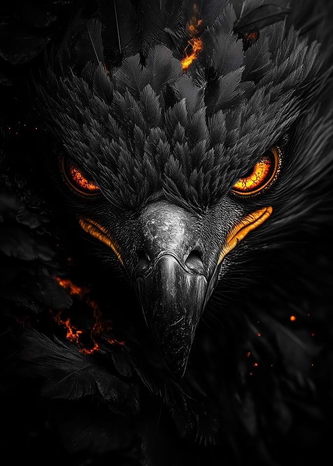 Fiery Eagle Close-Up