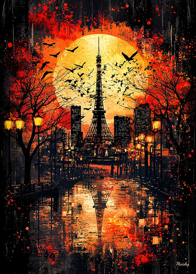 Crimson Dusk: Tokyo at Sunset