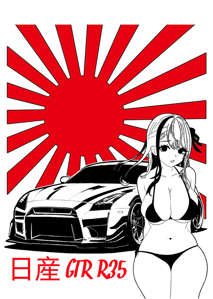 Nissan GTR R35 Anime Art