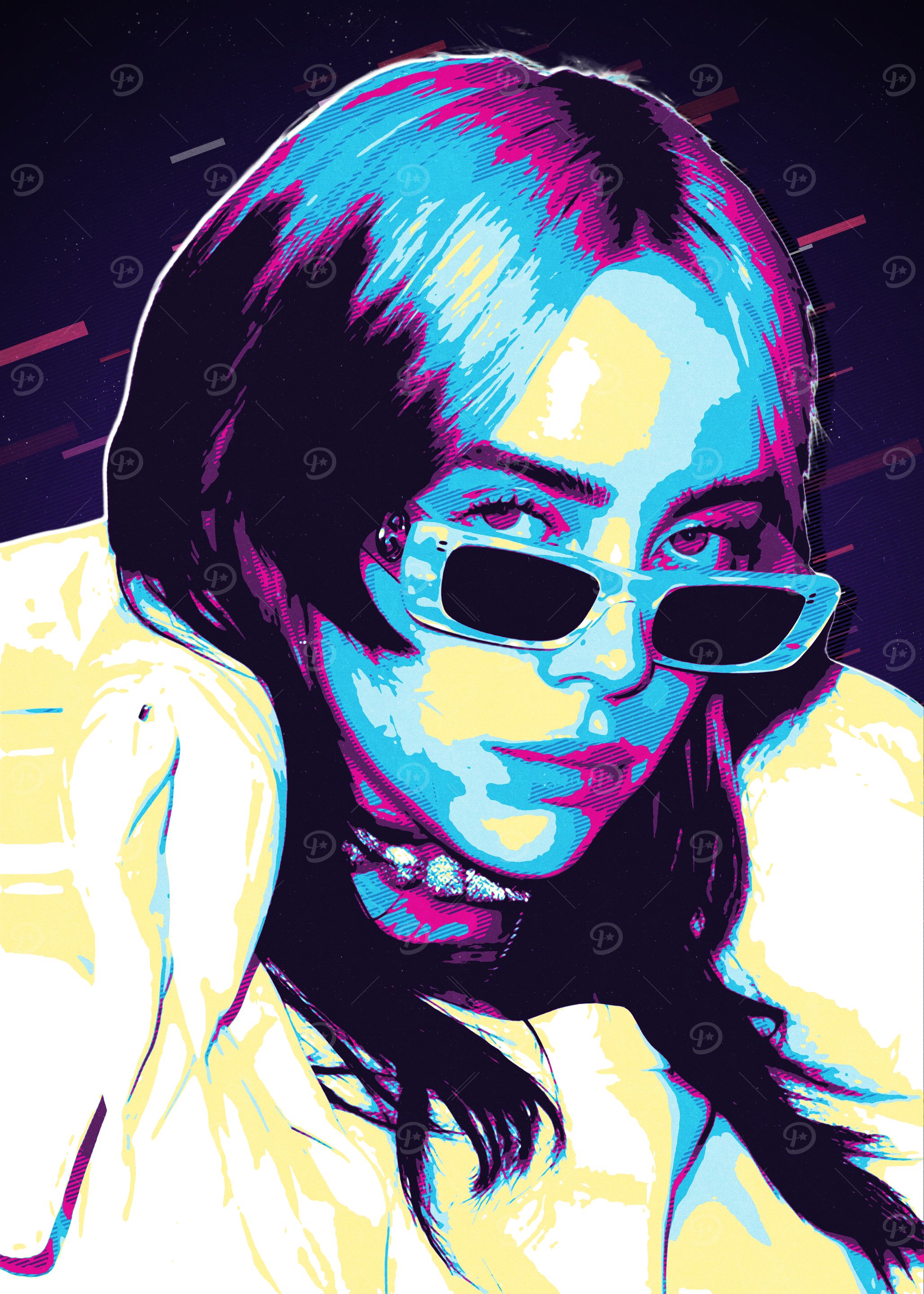 Billie Eilish Pop Art Portrait