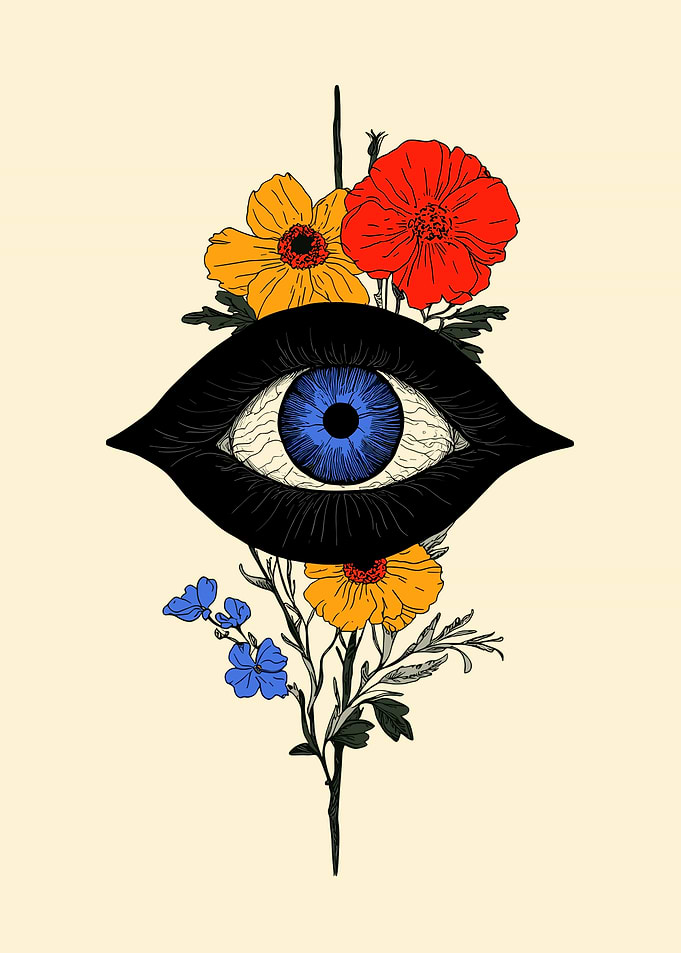 Eye of Providence with Flowers