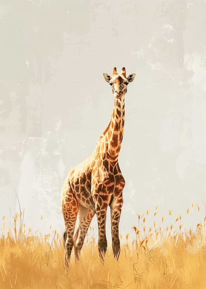 Giraffe in Tall Grass