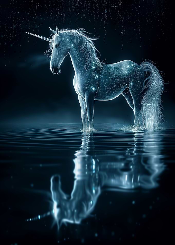 Magical Unicorn In Dark