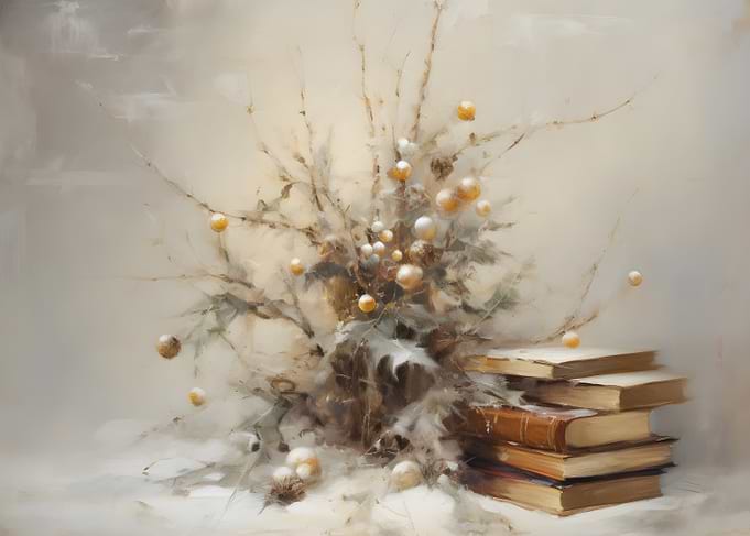 Winter Still Life with Books