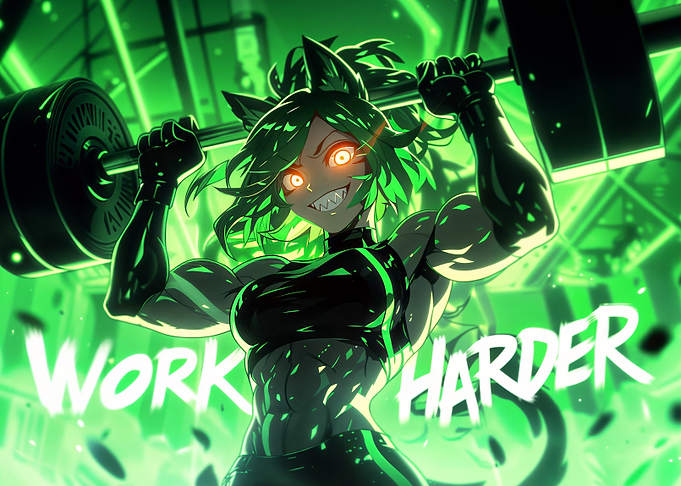 Anime Girl Lifting Weights