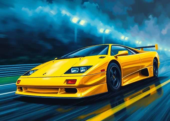 Yellow Lamborghini Diablo