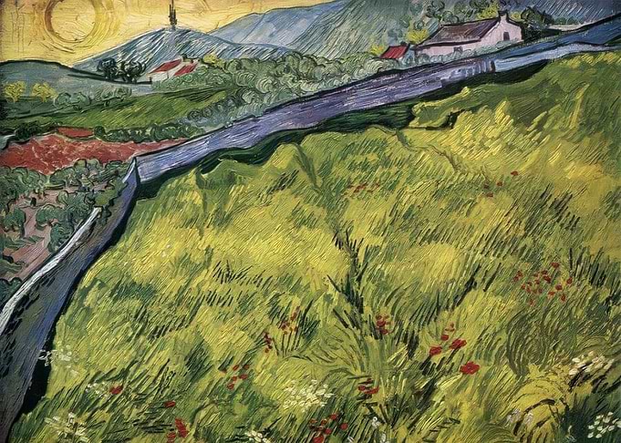 Wheat Field with Red Poppies