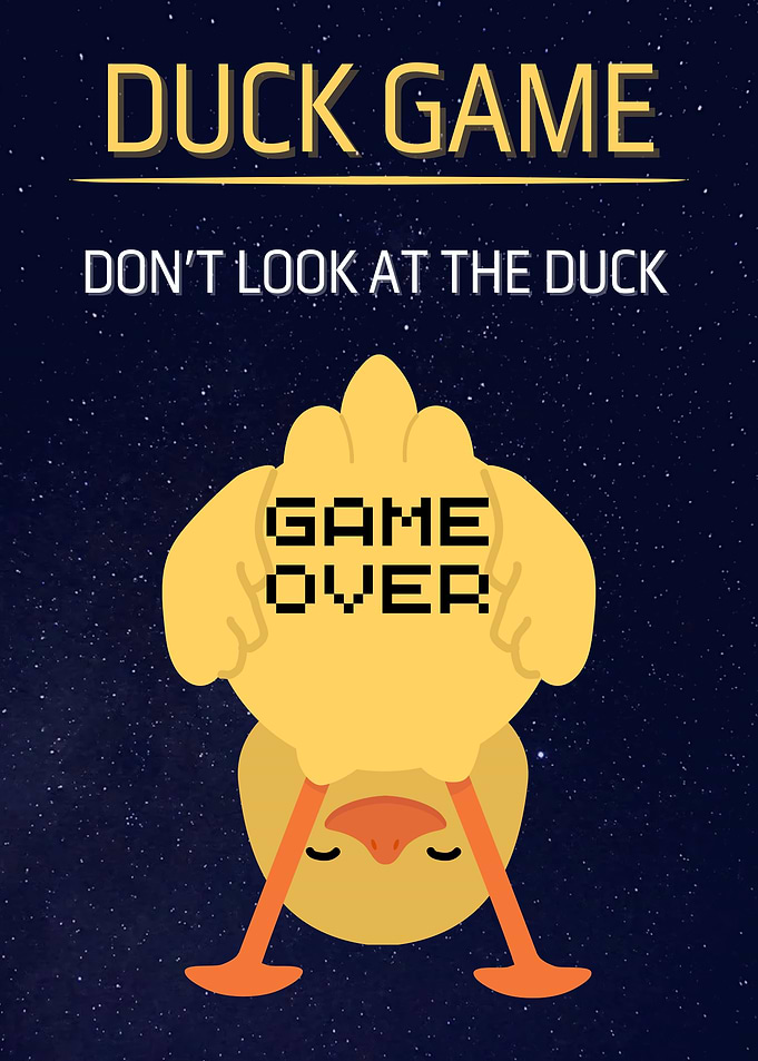 Duck Game: Don't Look at the Duck – Funny Cartoon Art