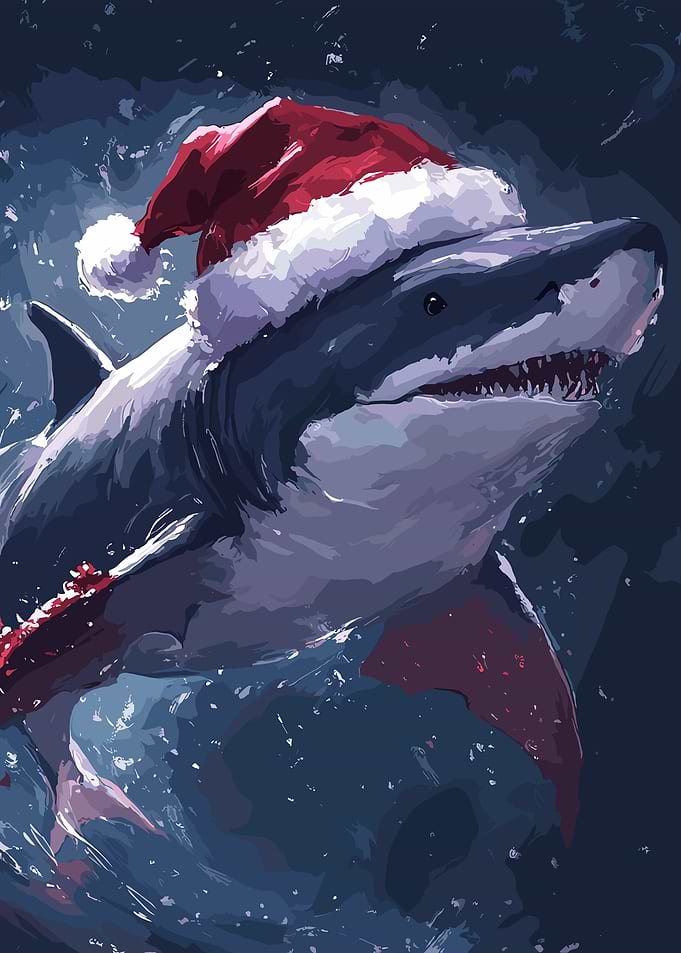Shark in Santa Hat