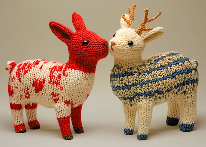 Knitted Deer Couple