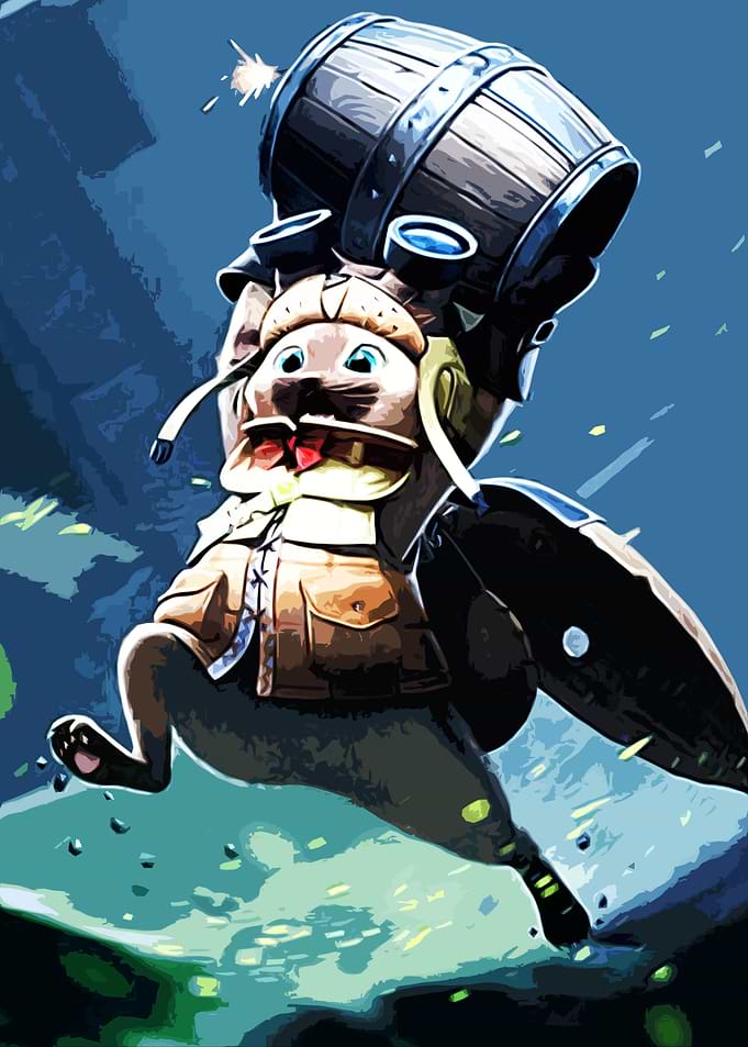 Cat-like Creature with Barrel