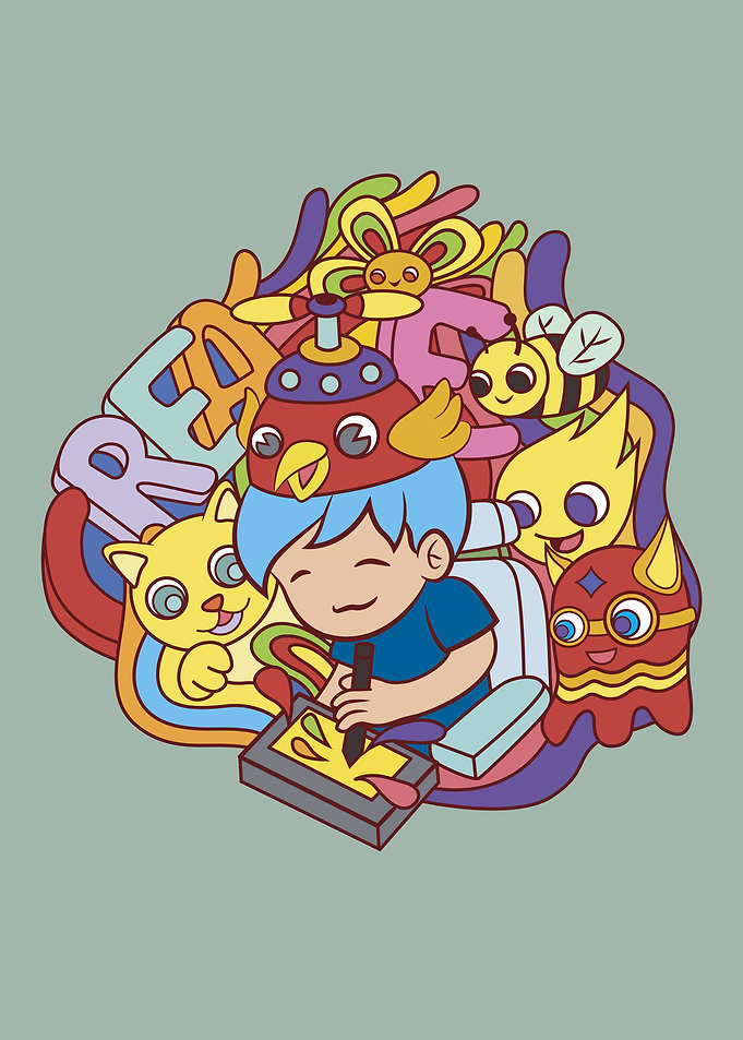 Doodle Art with Boy