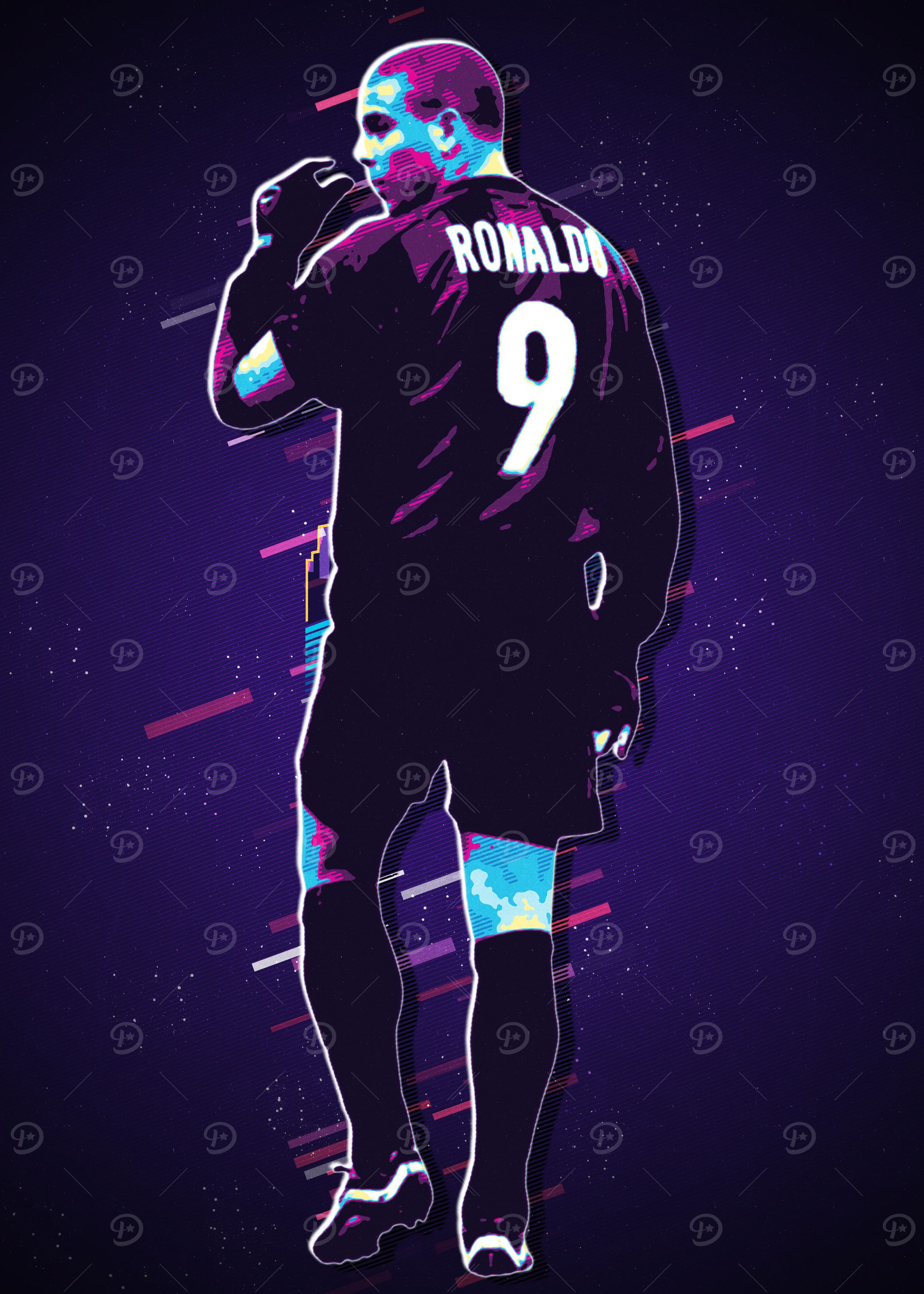 Ronaldo 9 Retro Poster