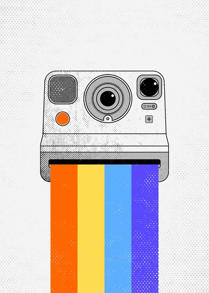 Instant Camera with Rainbow Film