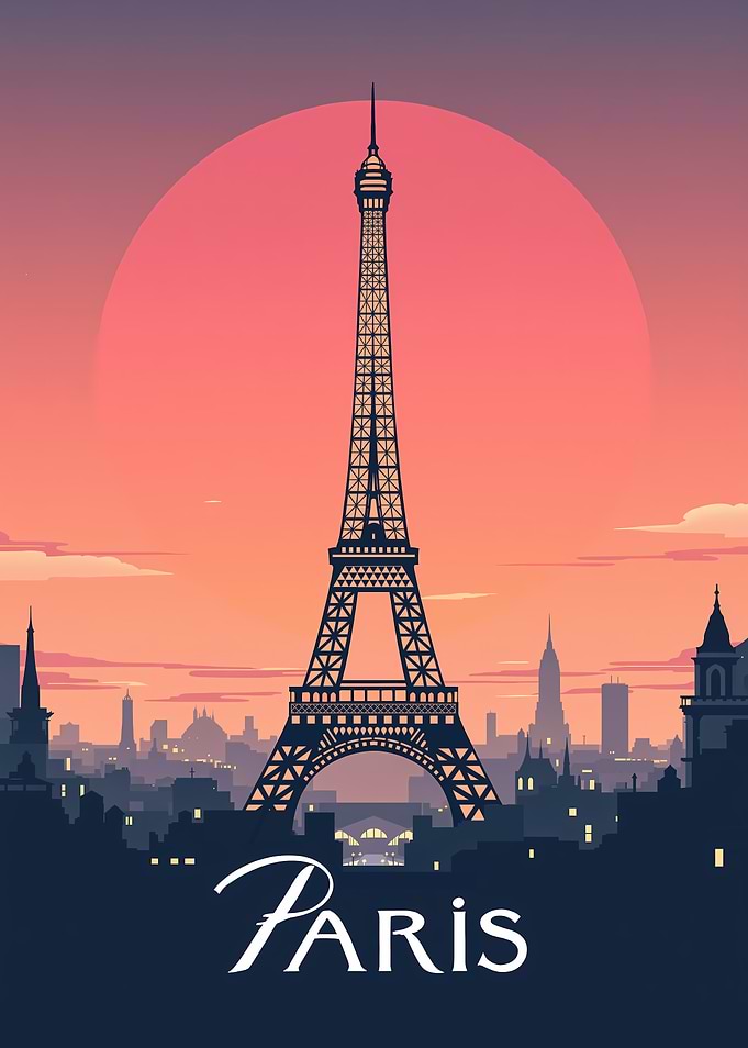 Eiffel Tower Paris Skyline