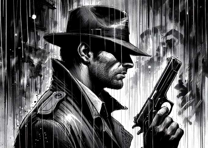 Noir Detective in the Rain