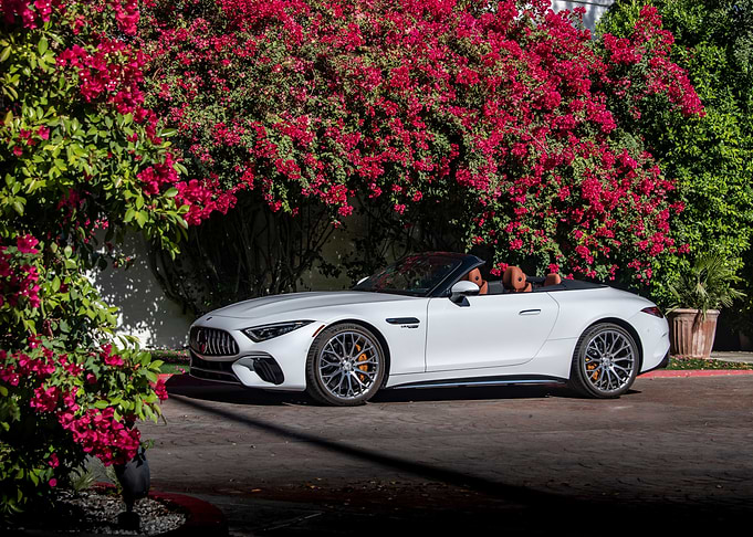 White Mercedes-Benz AMG GT Roadster