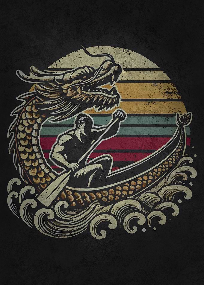 Dragon Boat Racer Vintage Inspiration